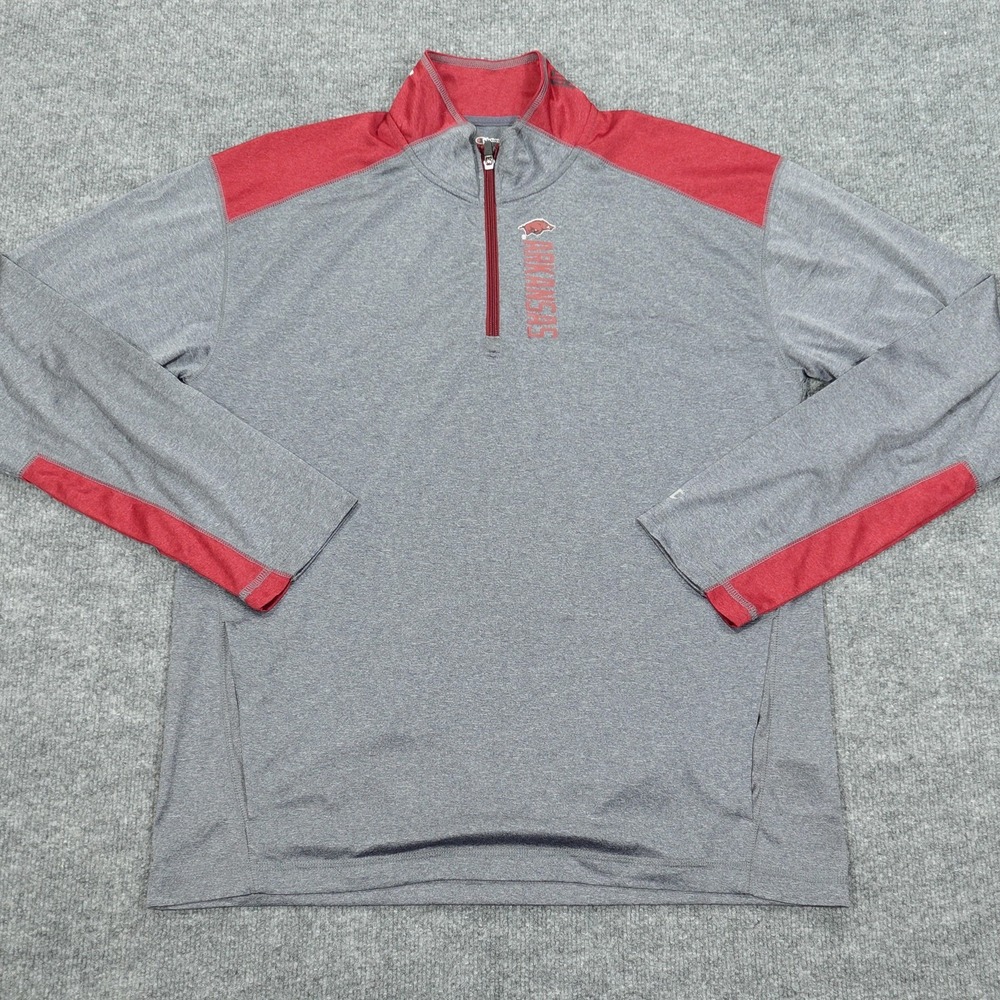 Arkansas Razorbacks Sweatshirt Men Large Gray NCAA Football Champion Performance